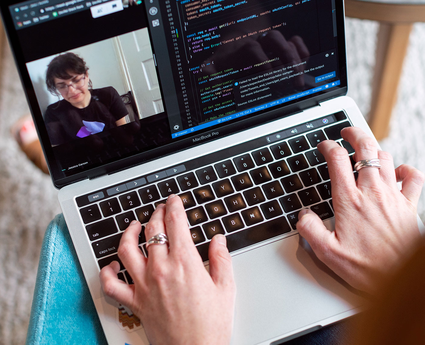 Laptop Screen with Code 1